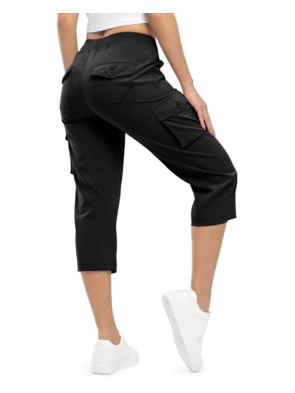 Women's Cargo Capris Quick Dry Hiking Pants 6 Pockets Lightweight Stretch